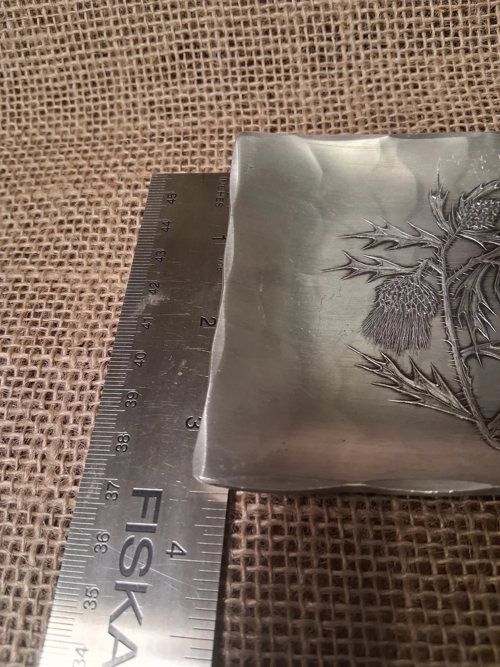 Vintage Mid-Century Wendell August Forge Hand-Wrought Aluminum Thistle Tray